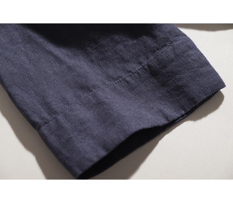 Japanese-Korean Linen Dress: Square Neck, Loose Fit, Shirt Collar, Spring/Summer Collection
