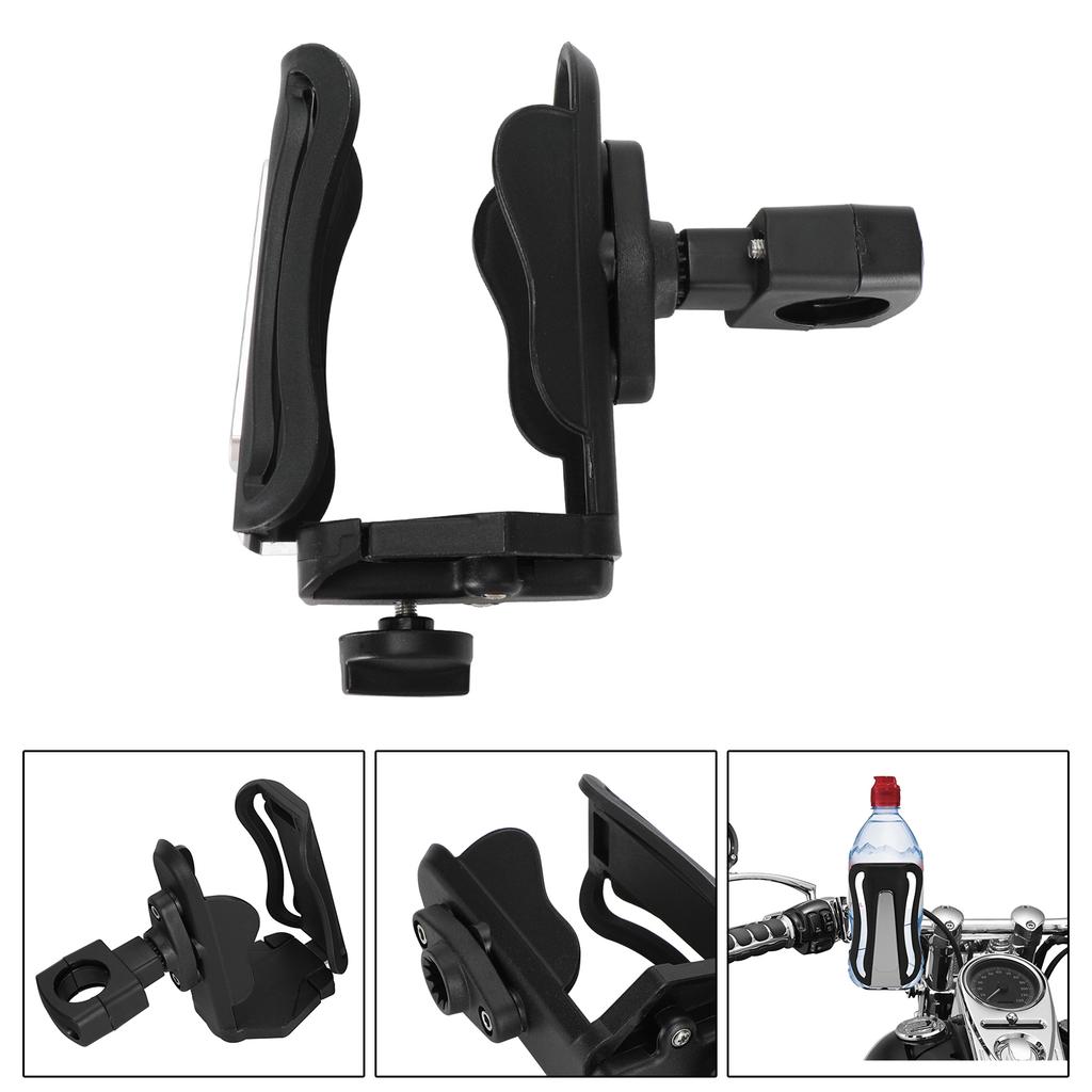 Adjustable Handlebar Cup Holder Bottle Mount Bracket 25Mm Silver For Motorcycle