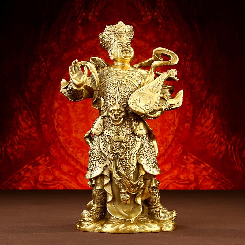 Tongtianxia Brass Heavenly Ornaments Four Great Kings Holding The Kingdom Growth Wide Eyes Multi-Eared King