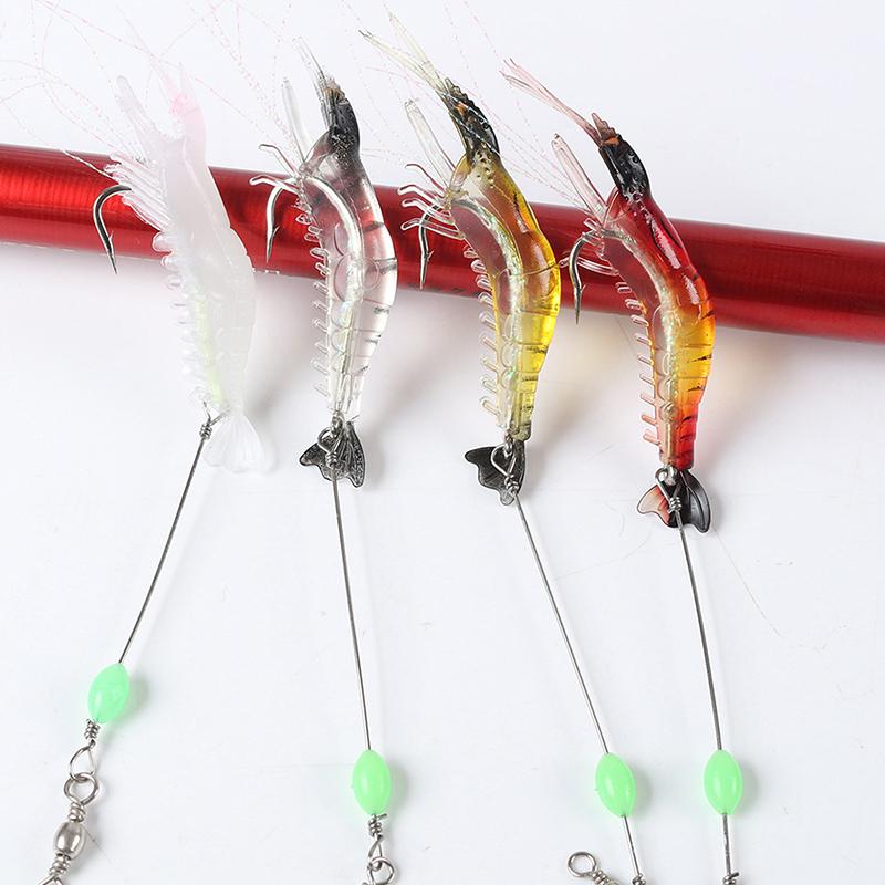 Luminous Soft Fishing Lures Fake Shrimp Floating Shaped Lure Bait Bionic Artificial Shrimp With Hook Fishing Tackle