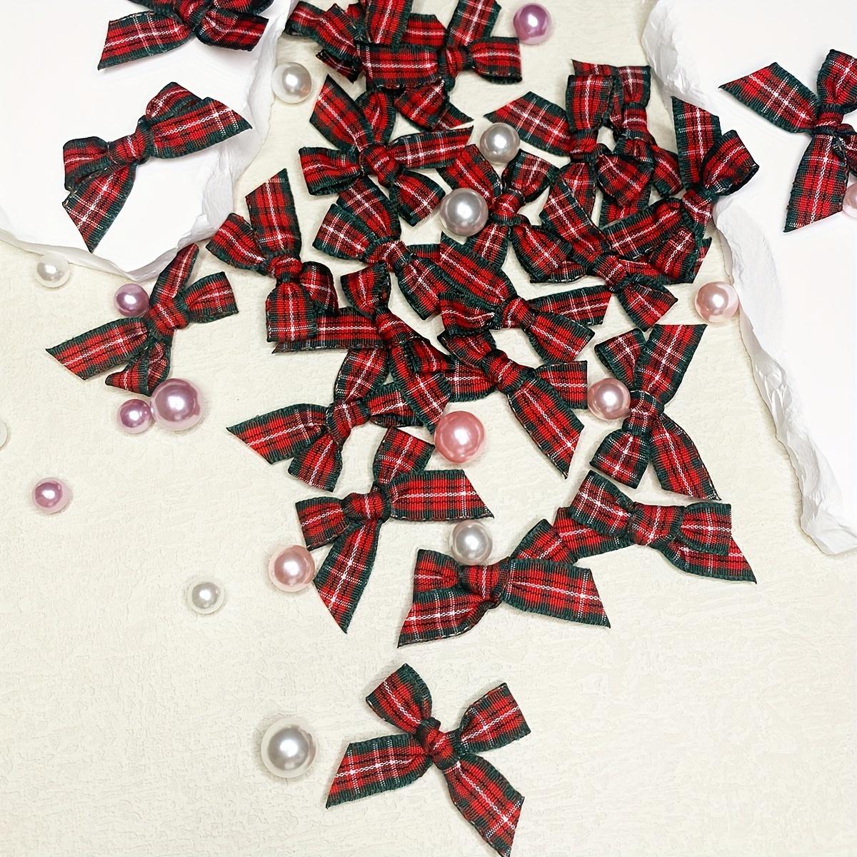 

30pcs DIY Plaid Small Bow Home Gift Decoration Accessories красный