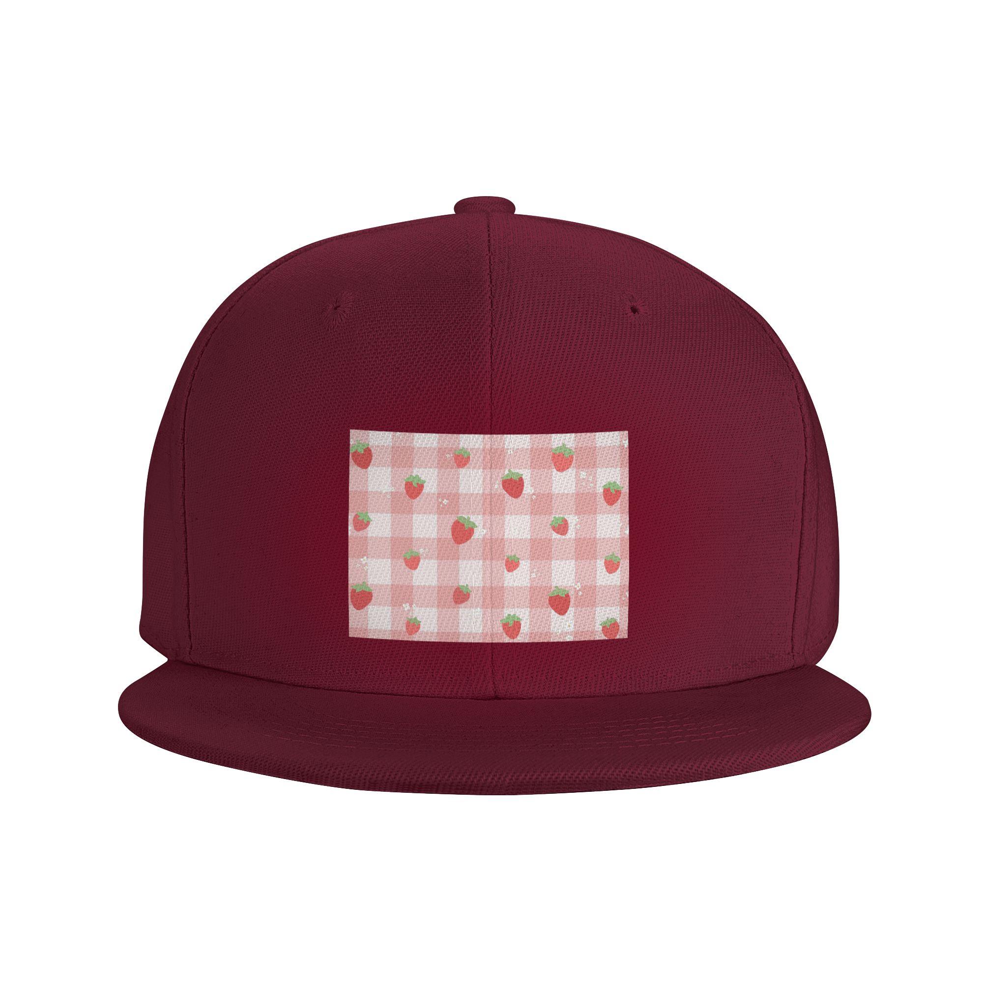 

Клетчатые бейсболки с клубникой Snapback Модные бейсболки Дышащие Повседневные Кепки для улицы для унисекса И ЖенщинУнисекс One Size
