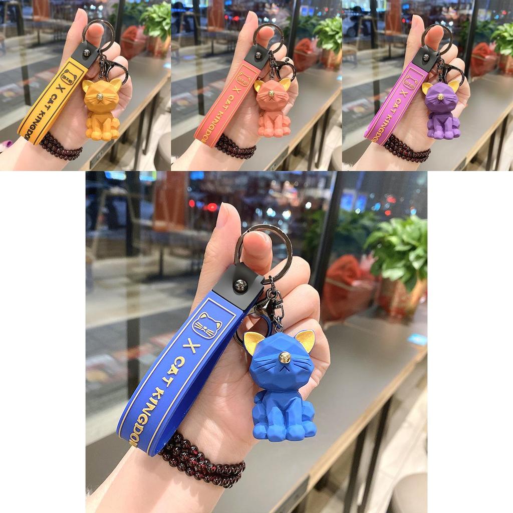Adorable Cartoon Cat Silicone Keychain Cute Doll Accessory For Gifts And Bags