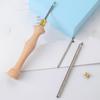 1 Set Wooden Punch Needle Adjustable Knitting Embroidery Pen DIY Craft Punch Threader Cross Stitching Projects Sewing Access