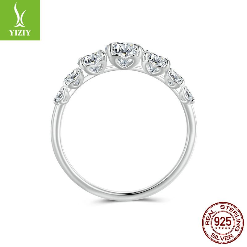 50 Points Moissanite Ring Proposal, Classic Sparkling Luxury Love Ring Holder 925 Sterling Silver Wedding Ring