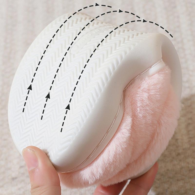Fashion Shevalues Winter Furry Cotton Slippers For Women Slip On Home Slippers Cartoon Cat Slides Plush Lining Cozy Warm Women Slippers