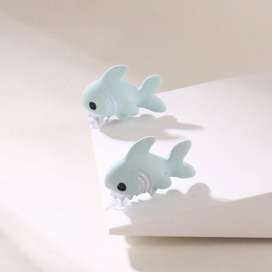 1 Pair Cartoon Animal Bite Earrings Multi Shapes Shark Hippo Dinosaur Whale Resin 3D Biting Ears Stud Earrings Christmas Jewelry Gifts