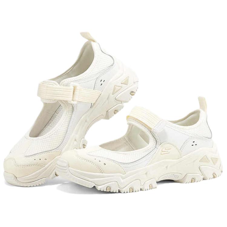 Skechers DLites Hiker Mary Jane Scarpe Donna Bianco Sporco 180211-CRW