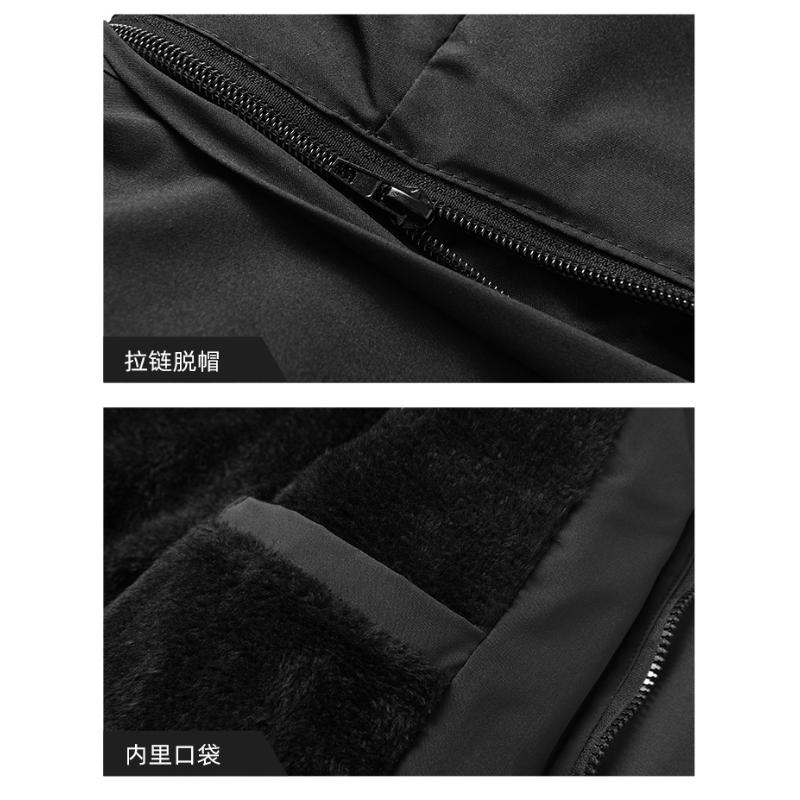 Men's Hooded Solid Color Long Sleeve Zipper Button Mid-length Fashion Casual Jacket Top