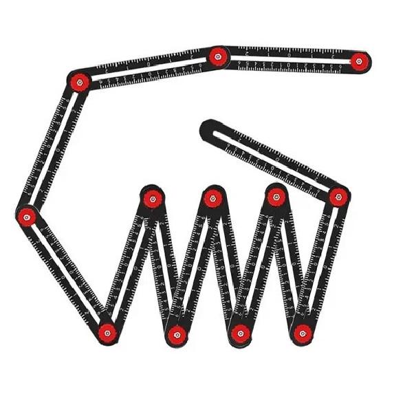 12/9/6 Fold Angle Ruler Multi Angle Aluminium Alloy Measuring Ruler Finder Izer Locator Template Tool DIY Measuring Ruler 12  fold