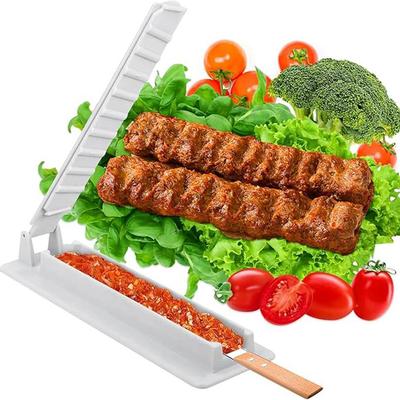 Reusable Kebab Maker Mould Turkey Kebab Maker Press Plastic Manual Kabob Mould for Barbecue Party and Outdoor BBQ Gadget Tools