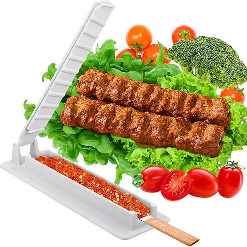 Stampo Riutilizzabile per Kebab Pressa per Kebab di Tacchino Stampo Manuale in Plastica per Kabob per Feste Barbecue e Gadget Strumenti per Grigliate all'Aperto