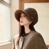New Cap Women's Autumn and Winter Velvet Thickened Octagonal Hat Bucket Hat