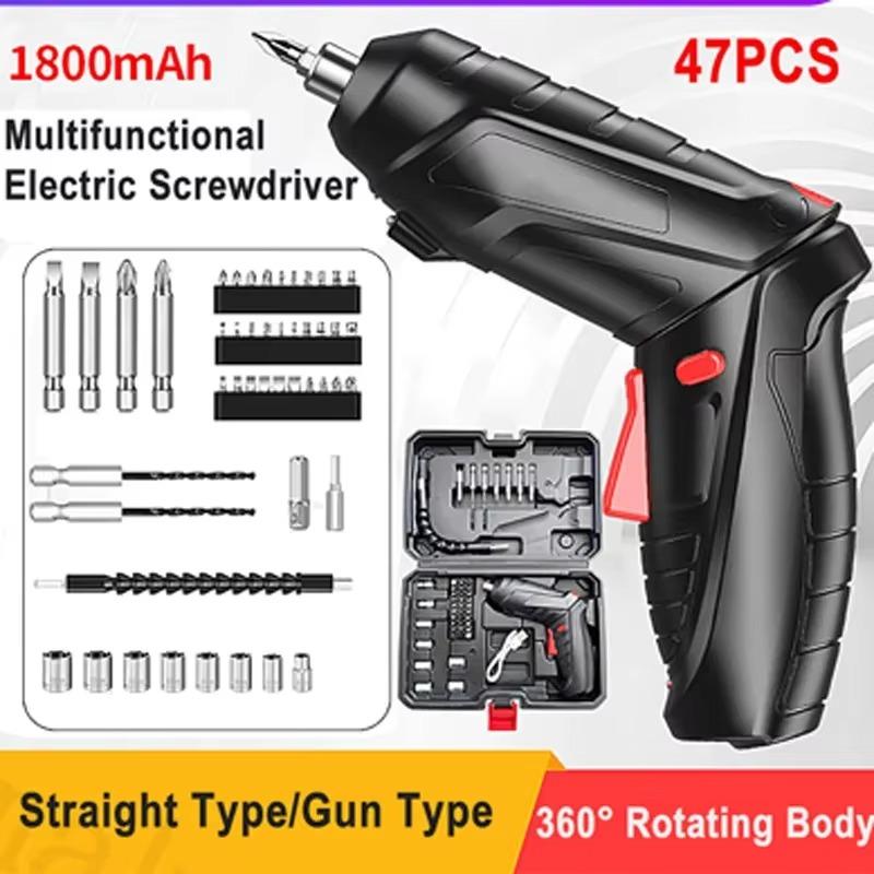 

47 piece set Electric Screwdriver Rechargeable Cordless Impact Drill Mini Wireless Electric Drill Screwdriver Set Electric Batch