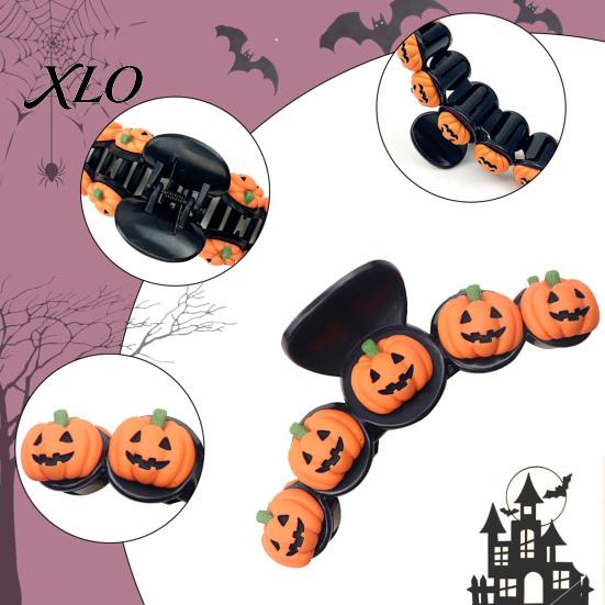 Pumpkin Decorative Hair Accessories Halloween Claw Clip for Women Girls, Cute Witch Hat/Pumpkin/Ghost Versatile Clips Daily Use Plastic Clips,