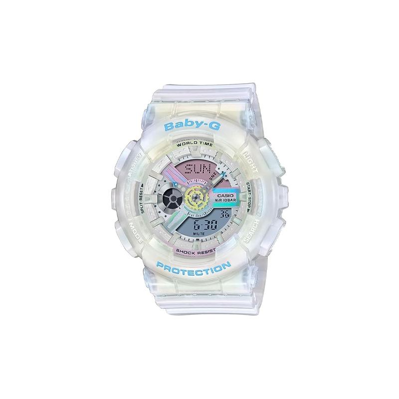 

Casio BABY-G 100 meters waterproof quartz movement resin strap Japanese and Korean watch women s watch gray dial BA-110PL-7A2DR серый