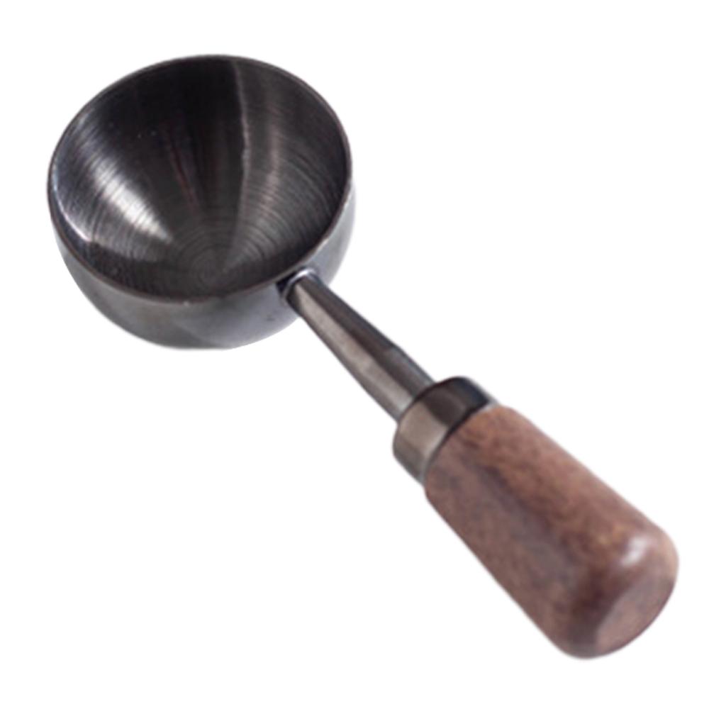 Stainless Steel Coffee Spoon with Walnut Wood Handle Tablespoon Baking Measuring Spoon Coffee Bean and Powder Scoop