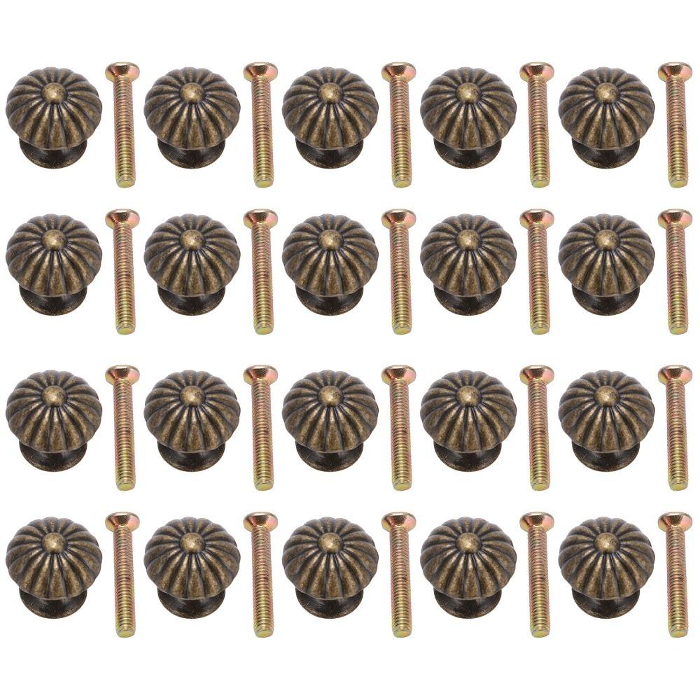 20pcs Antique Bronze Cabinet Knobs Single Hole Drawer Pulls Classic Furniture Handles For Drawers