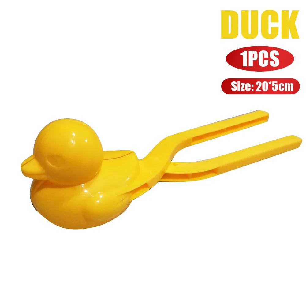 5Pcs Duck Shaped Snowball Maker Clip Children Outdoor Plastic Winter Snow Sand Making Mould Tool for Kids Fight Fun Sports Toys