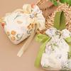 Floral Canvas Drawstring Bag Small Flower Pouch Jewelry Packaging Bag Wedding Candy Christmas Gift Packaging Bag Bowknot Bag