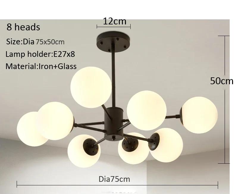 Nordic Luxury Chandelier Living Room Lighting Glass LED Ceiling Modern Design Dining Room Bedroom Kitchen Home Decoration