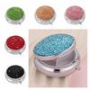Sparkling Rhinestone Round Pill Box Mini Travel Pill Organizer Pill Case Container For Purse