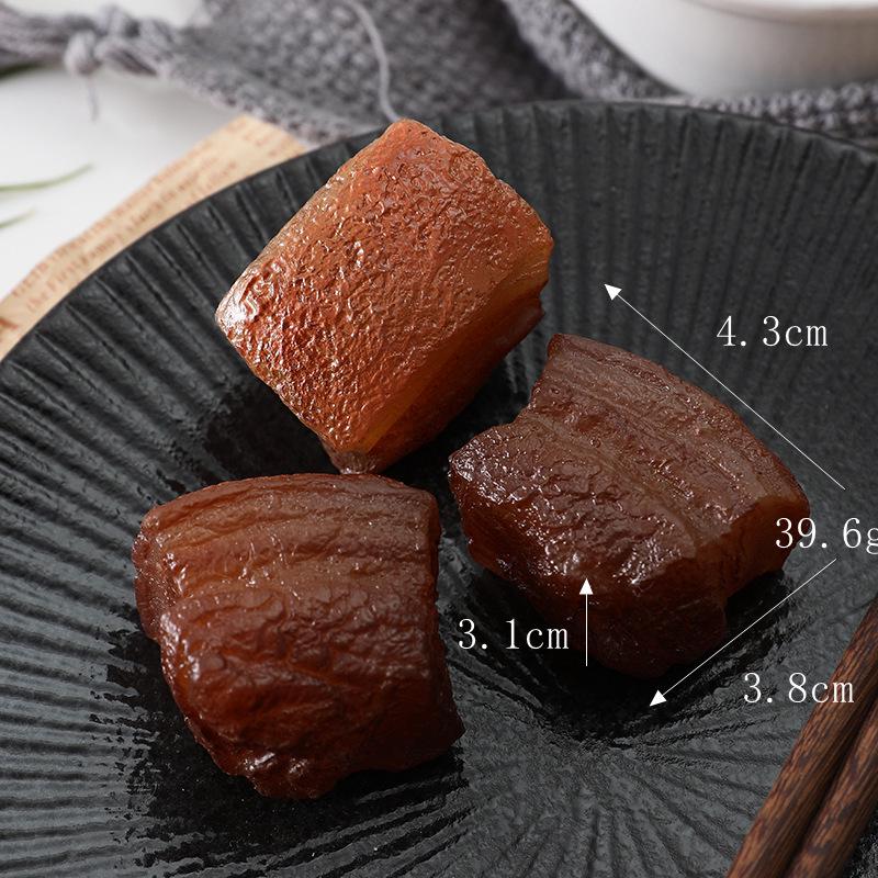 Dongpo Pork Model Keychain: Braised Pork, Beef Cubes, & Faux Streaky Pork Props for Kitchen Decor