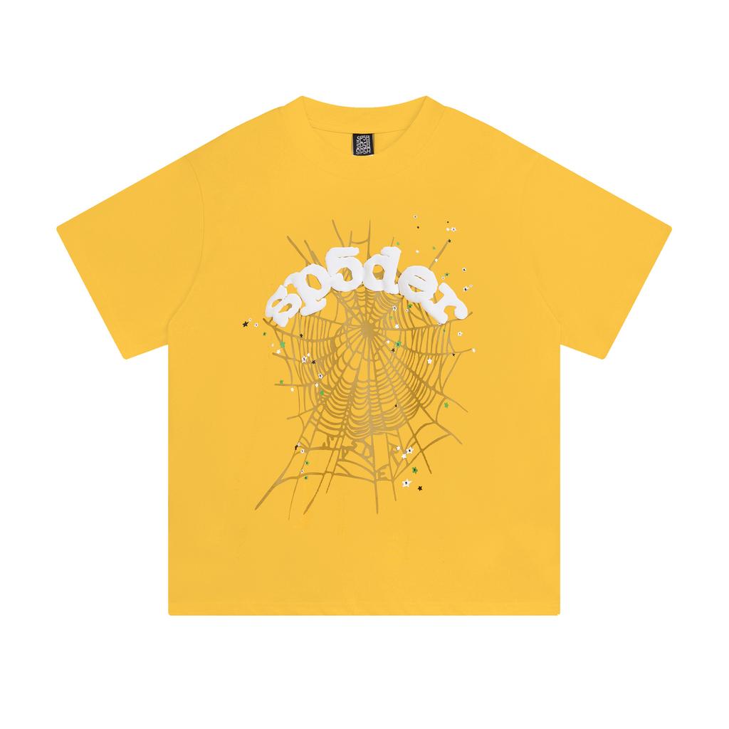 Sp5der hip hop singer Young Thug same foam letter 555555 couple T-shirt Pink short sleeve tee