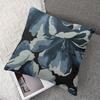 Blue Floral Art square Jacquard Pillow Cover for Sofa Office Waist Cushion Cover Home Decorative Pillowcase