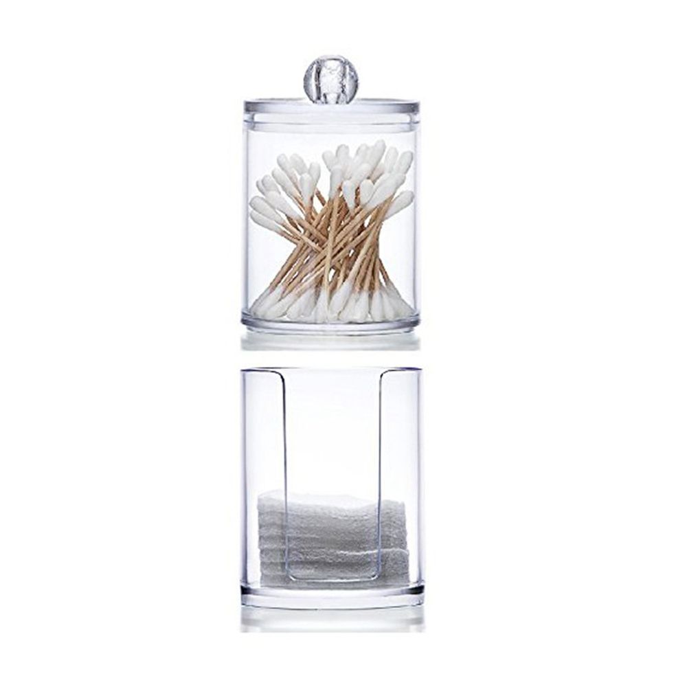 Portable Plastic Cotton Swab Holder Cotton Swab Box Cotton Buds Ball Dispenser Bathroom Jar