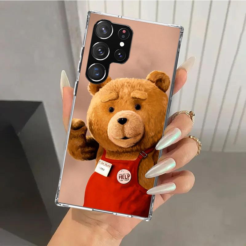 

Naughty Cute Bear Funny Mascot Phone Case for Samsung Galaxy S26 S24 S23 Ultra S25 Edge S22 S21 Plus S20 FE + Soft Print Shell F Samsung S26