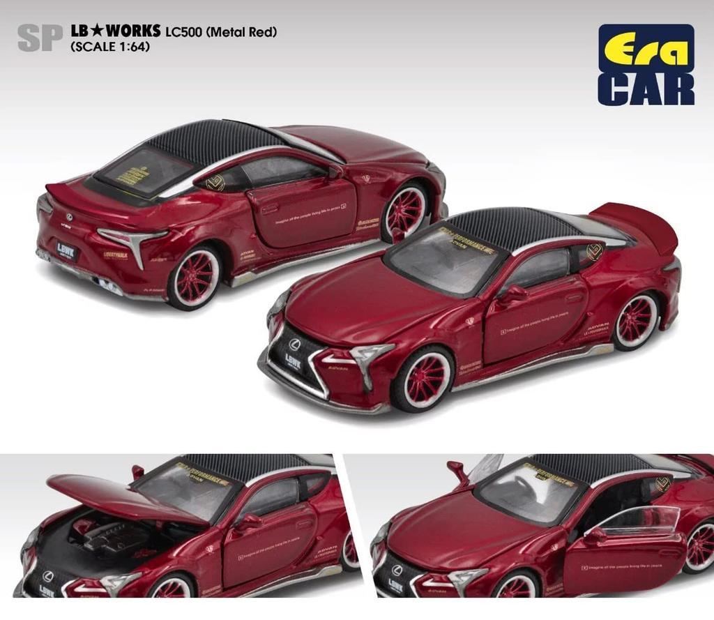 Era Car Scale Liberty Walk Lexus LC500 Metallic Red 1/64