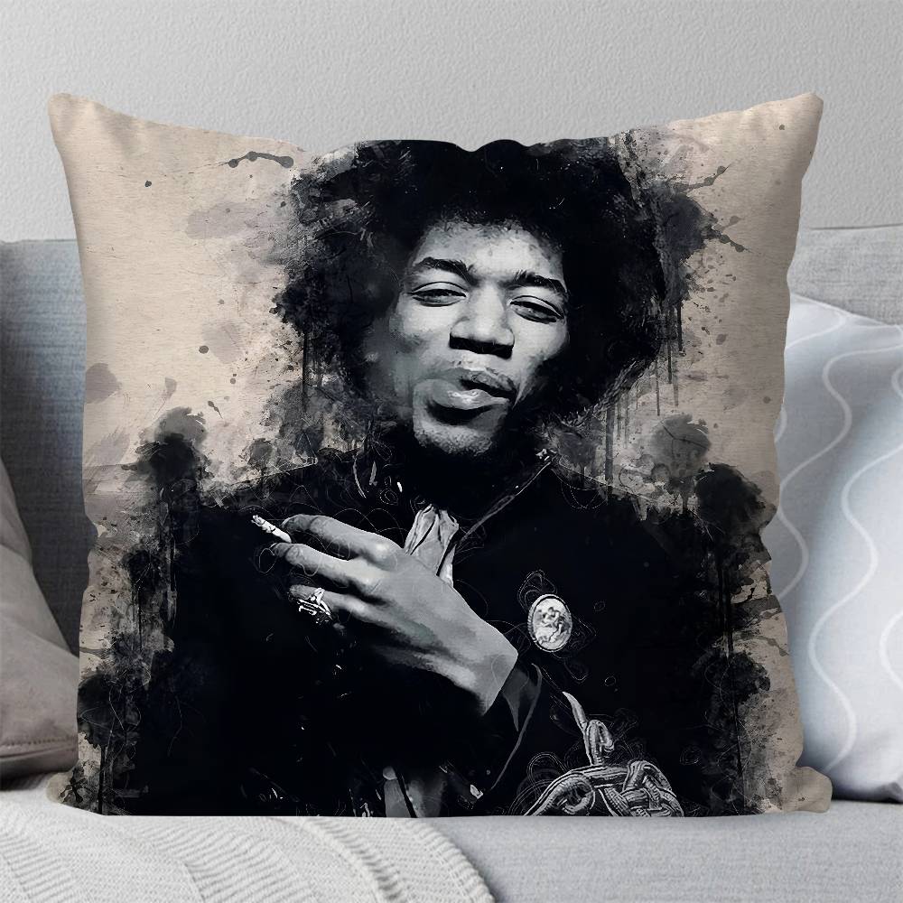 SINGER J-JIMI H-HENDRIX Pillow Case Square Pillow Bedroom Sofa Leisure Comfort Cushion Car Living Room Home Decoration