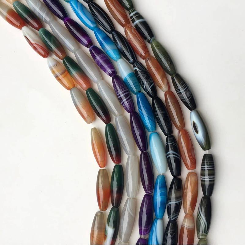 Beads for Jewelry Making measle10X30mm Botswana Agates DIY Christmas Jewelry 15"