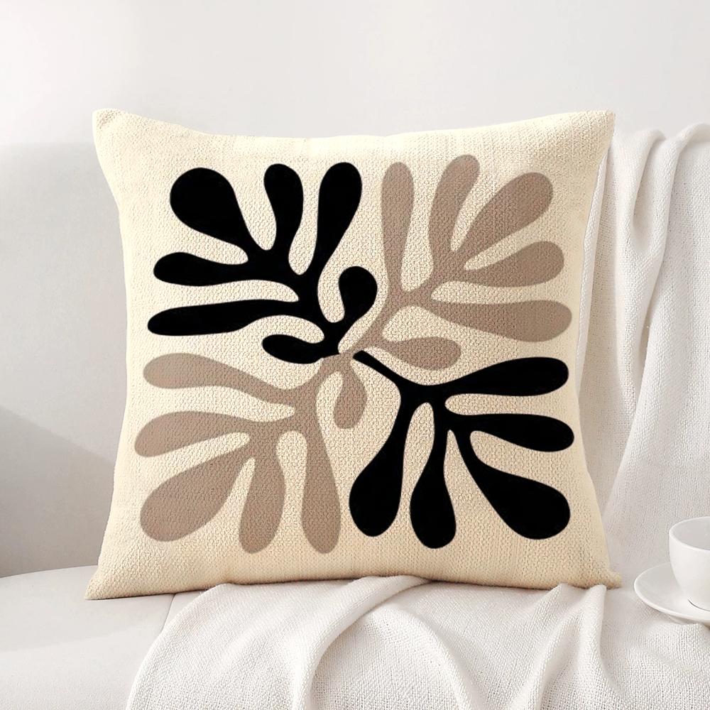 Classic Modern Flowers Cushion Cover Summer Coolness Linen Fabric Double-Sided Printing Pillow Case Sofa Home Decor Gift