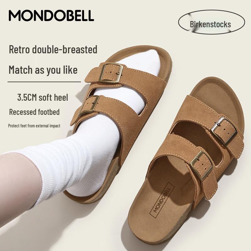 

Женские ретро замшевые сандалии-биркены на плоской подошве Mondobel 36