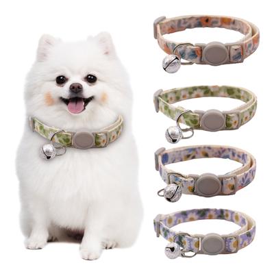 Collare per Cane Regolabile Vestire Morbido Stampa Floreale Campanello Collare per Gatto Cane