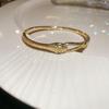 Banquet Luxury 18k Gold-Plated Zircon Snake Bracelet - Fashionable High-End Jewelry for Women