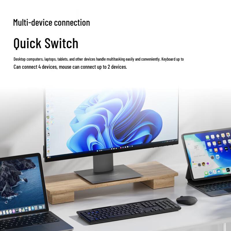 Rapoo 8100GT Wireless Bluetooth Multi-mode Keyboard & Mouse Set