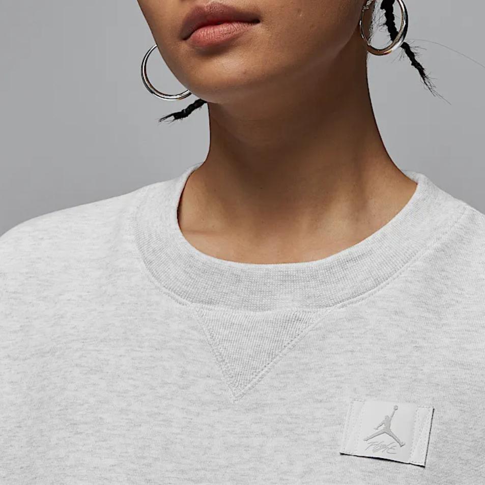 Jordan Flight Fleece FW24 Logo Solid Color Loose Comfortable Crewneck Sweatshirt Women Sweatshirt Birch HJ1324-051