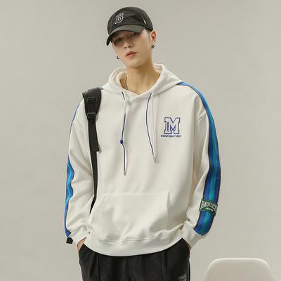 Autumn Hooded Sweater Men'S Loose Large Size Trendy Top Printed Long Sleeve Casual Jacket Clothes Trendy