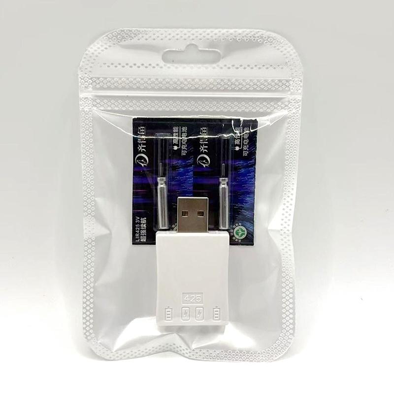 Rechargeable Glow In The Dark Lir425 Batteries With Usb Charger 300 Cycle Life Fast Charging Portable For Night Fishing Use