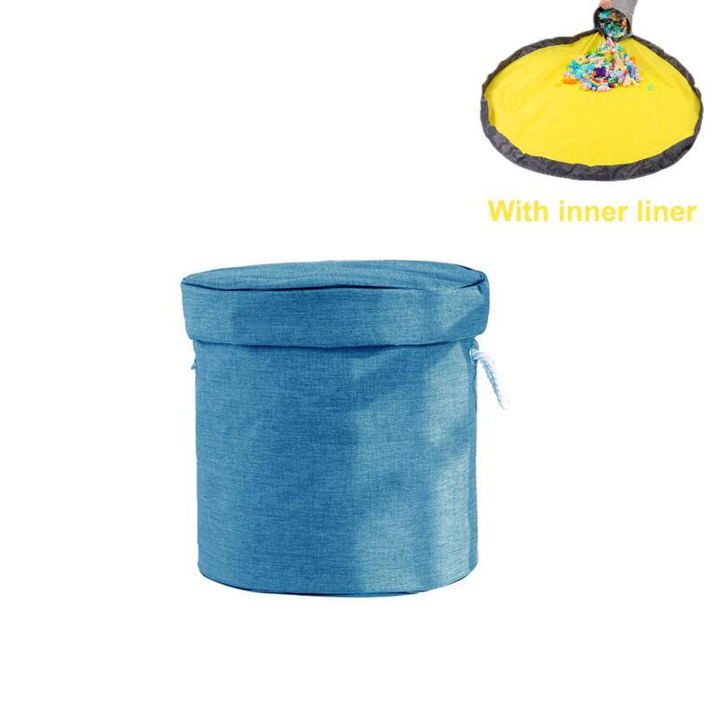Kids Play Mat Toy Large Capacity Organizer Foldable Storage Bag for Building Blocks Dolls Carry Handle Childrens Room Decor