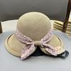 High Quality Elegant Bow Sunshade Straw Hat Women's Summer Vacation Beach Sunscreen Basin Hat Bucket Hat