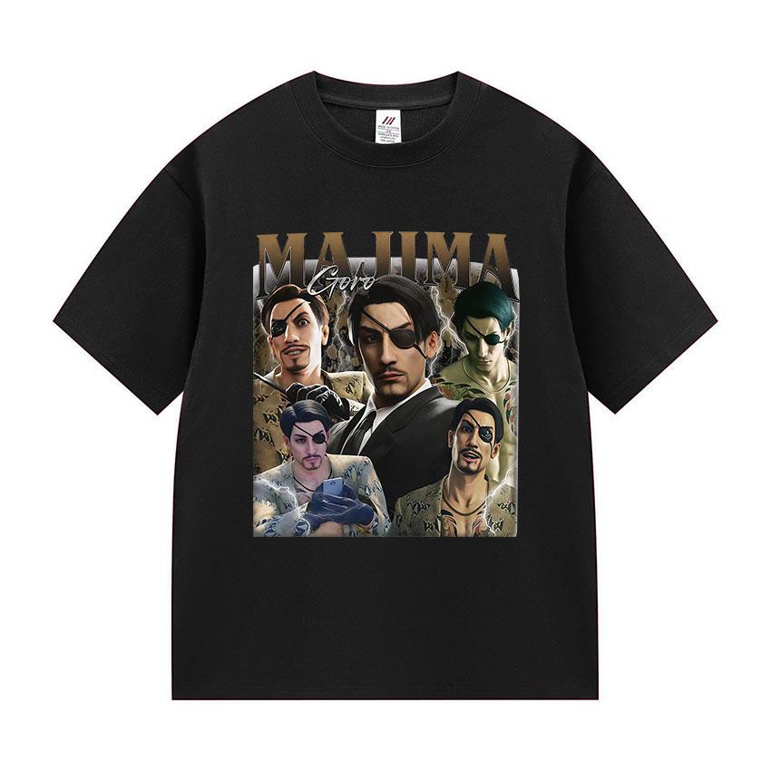 Limited Goro Majima Graphic Print T Shirt Mens Fashion Game Cosplay Short Sleeve Tshirts Man Vintage Oversized Cotton Tshirt