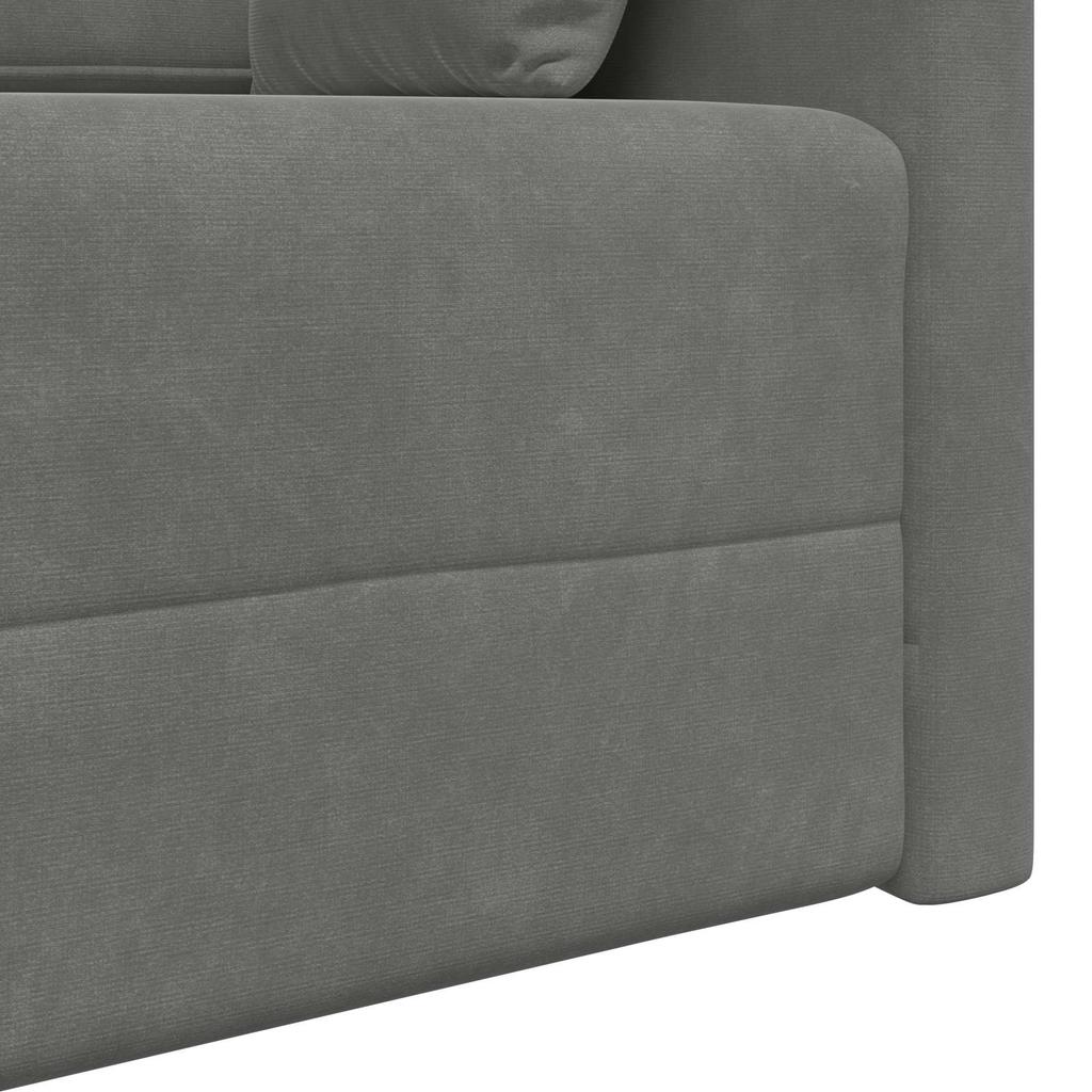 Floor Sofa Bed Dark Grey 213 X 70 X 77 Cm Velvet