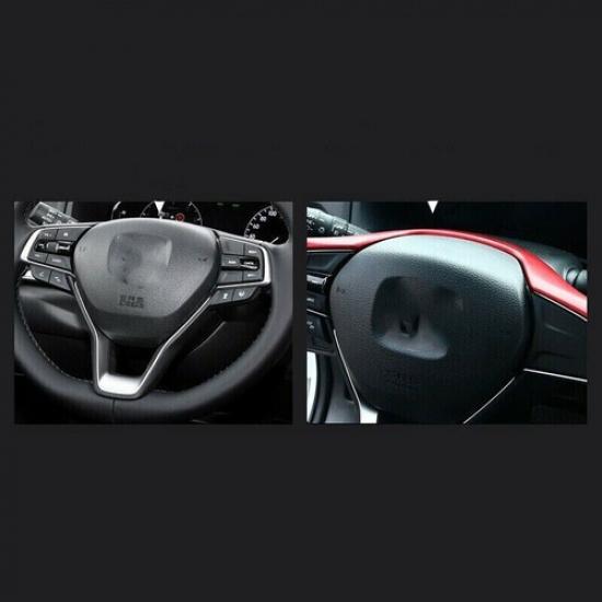For Honda Accord 10Th 2018- Red ABS Inner Steering Wheel Strip Cover Trim