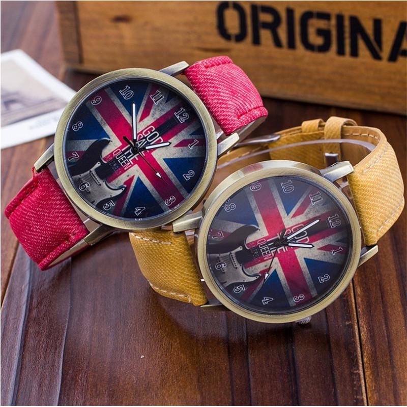 Negozio moderno Chitarra retrò Bandiera britannica Modello donne Orologio  da polso in pelle Al quarzo Orologio da polso acquista in modo economico —  spedizione gratuita, recensioni reali con foto — Joom