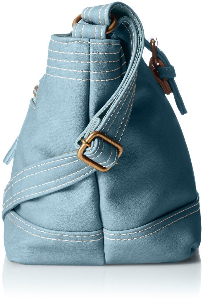 Chiemi Sax Shoulder Bag with Belt Motif, 1810-6A35, Sky Blue