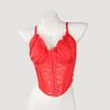 Transparent Lace Flower Camisole Ruffle Suspender Vest Spicy Girl Style Slim Crop Tops  Ladies